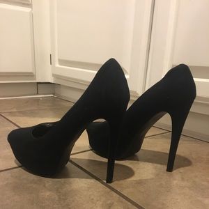 Solid black heels